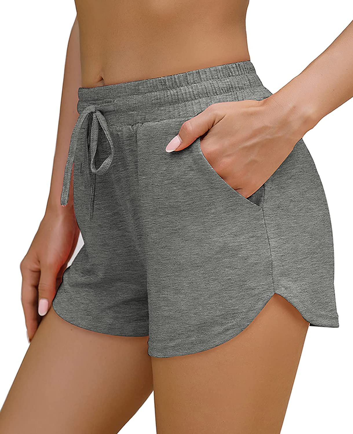 OFEEFAN Womens Athletic Shorts Running Dolphin Shorts with Pockets and Drawstring Apparel & Accessories > Clothing > Shorts Kylie Max   