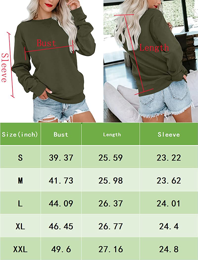 Bingerlily Womens Casual Long Sleeve Sweatshirt Crew Neck Cute Pullover Relaxed Fit Tops Apparel & Accessories > Clothing > Activewear Kylie Max   