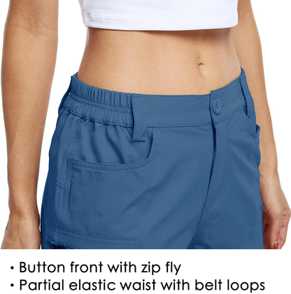 Willit Women'S Hiking Cargo Shorts Stretch Golf Active Shorts Outdoor Summer Shorts with Pockets Water Resistant 5" Apparel & Accessories > Clothing > Shorts Kylie Max   