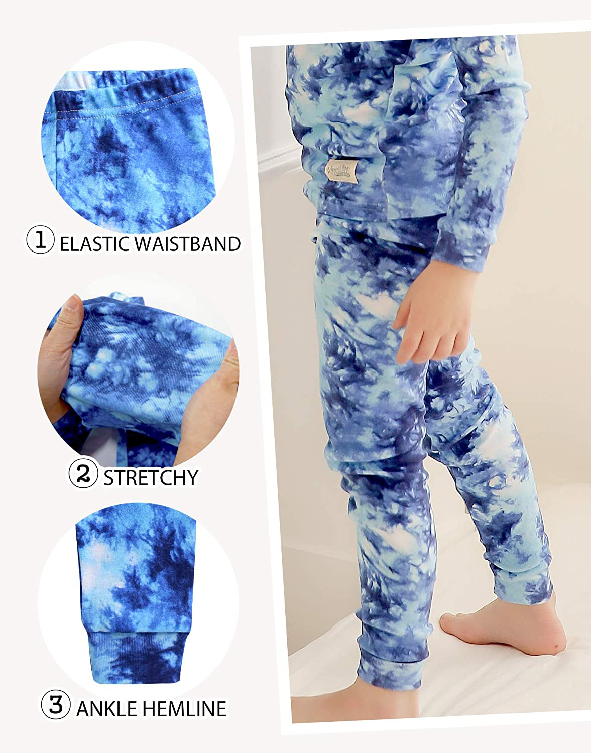 VAENAIT BABY 12M-12 Toddler Kids Boys Girls 100% Cotton Marbling Sung Fit Sleepwear Pajamas 2Pcs Pjs Set Apparel & Accessories > Clothing > Sleepwear & Loungewear > Pajamas Kylie Max   