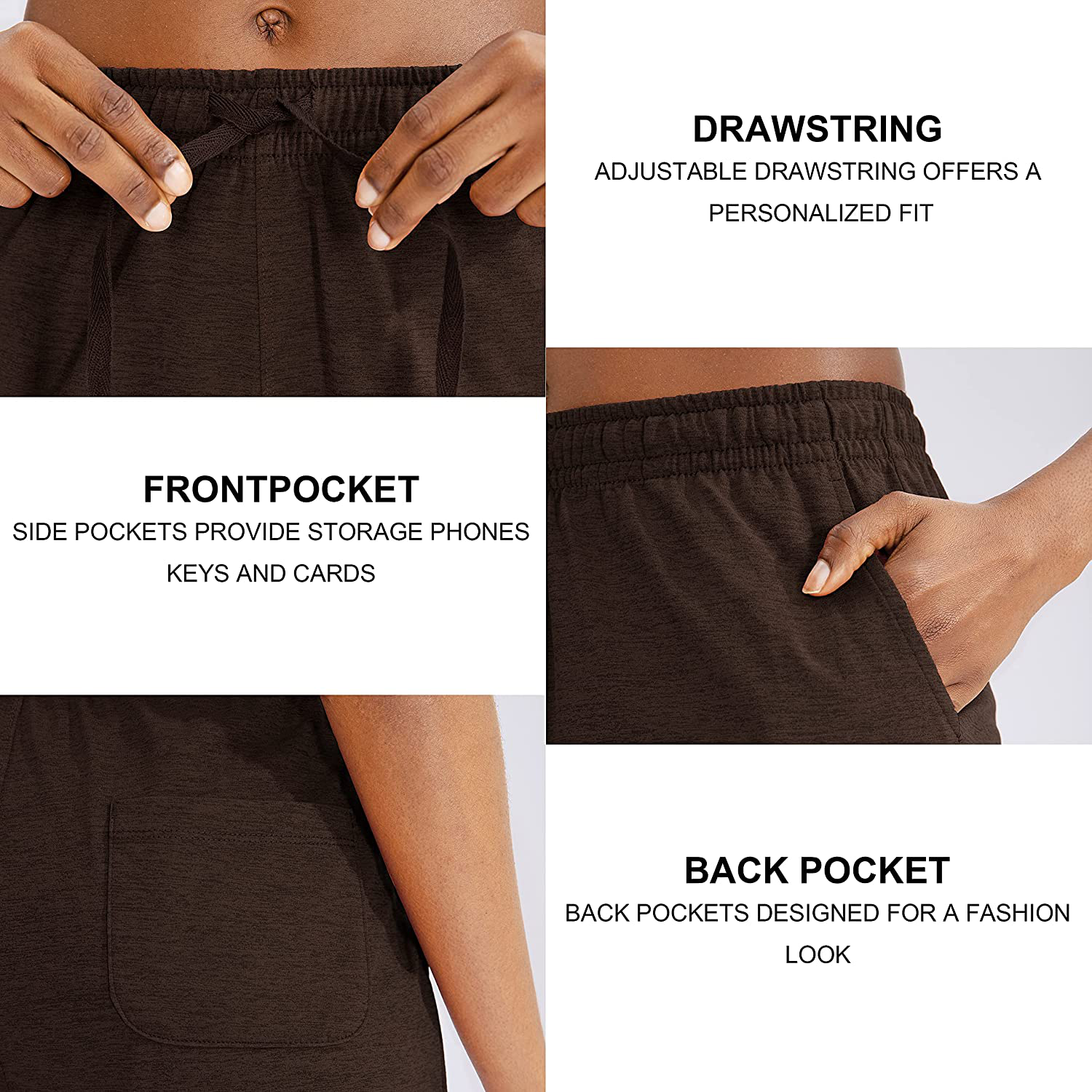 G Gradual Women'S Bermuda Shorts Jersey Shorts with Deep Pockets 7" Long Shorts for Women Lounge Walking Athletic Apparel & Accessories > Clothing > Shorts Kylie Max   