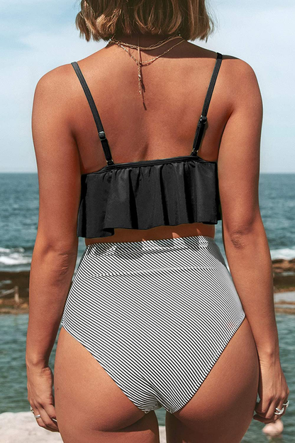 CUPSHE Women'S High Waisted Falbala Bikini Set  Kylie Max   