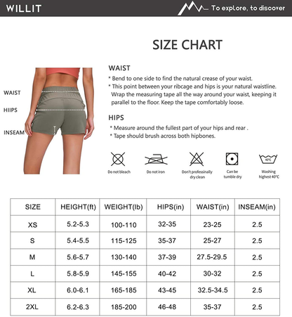 Willit Women'S Yoga Lounge Shorts Hiking Active Running Workout Shorts Comfy Travel Casual Shorts with Pockets 2.5" Apparel & Accessories > Clothing > Shorts Kylie Max   