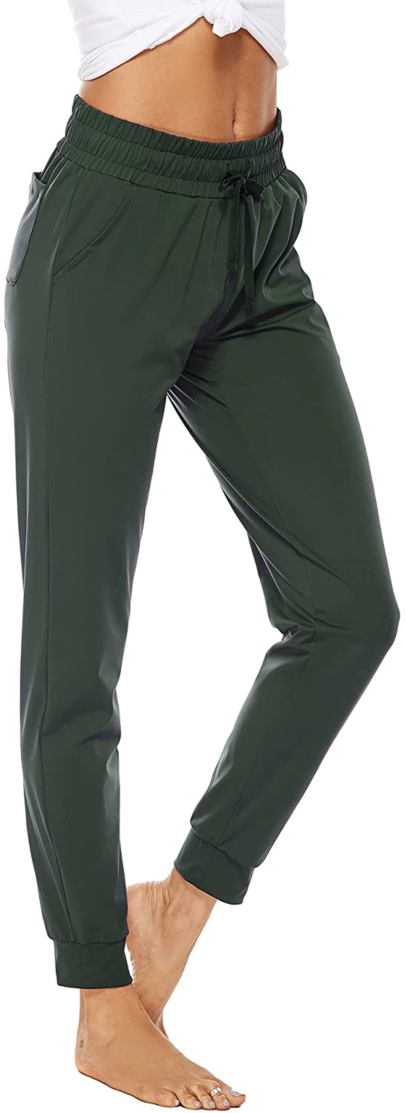 BATHRINS Women Tapered Joggers with Pockets – Casual Yoga High Waist Sweatpants Apparel & Accessories > Clothing > Activewear Kylie Max   