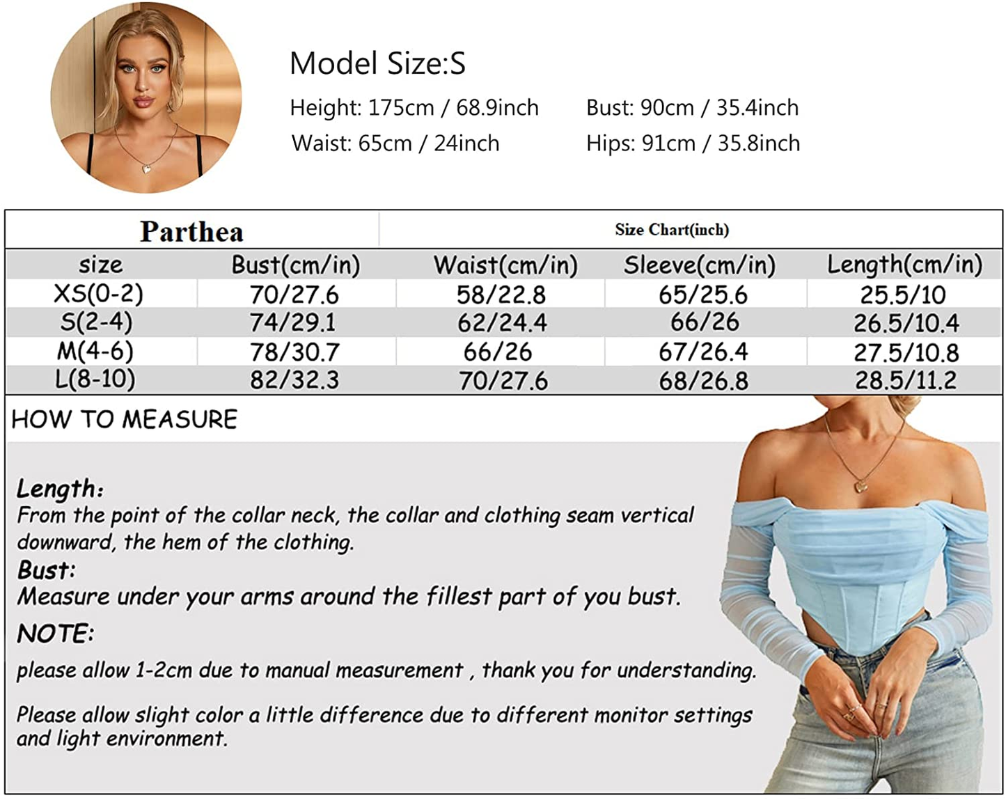 Mesh Sheer Long Sleeve Corset Crop Top Ruched off Shoulder Blouse Push up Party Boned Bustier for Cute Women Trendy Apparel & Accessories > Clothing > Underwear & Socks > Lingerie Parthea   