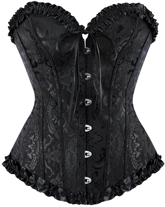 Women Lace up Back Sexy Floral Corset for Women Lingerie Bustier Top plus Size Apparel & Accessories > Clothing > Underwear & Socks > Lingerie Zhitunemi   