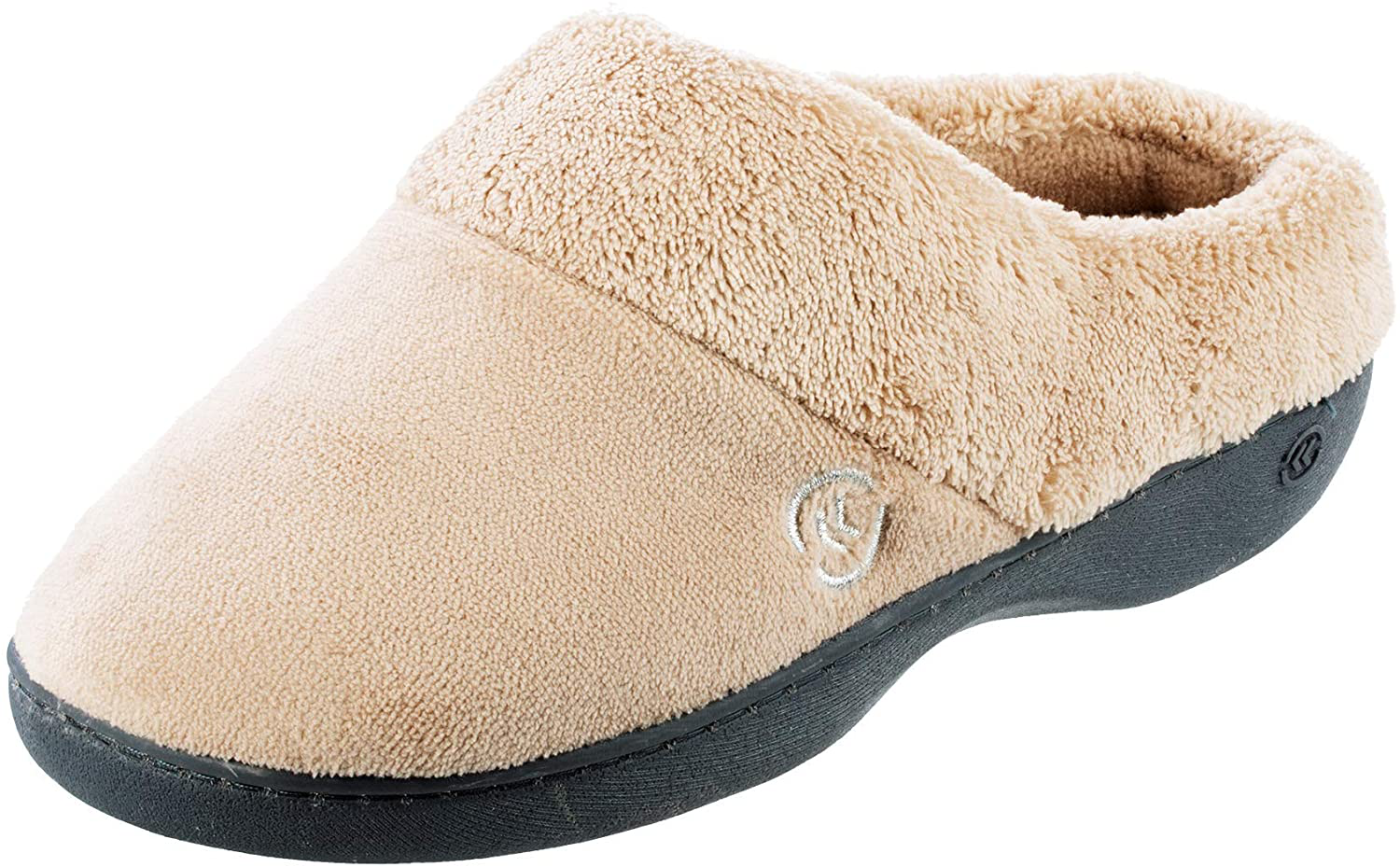 isotoner Women's Cozy Terry Hoodback Clog Slipper with Soft Memory Foam, Comfort Arch Support, and an Indoor/Outdoor Sole Arts & Entertainment > Party & Celebration > Gift Giving KYLIE MAX Taupe 6.5-7 