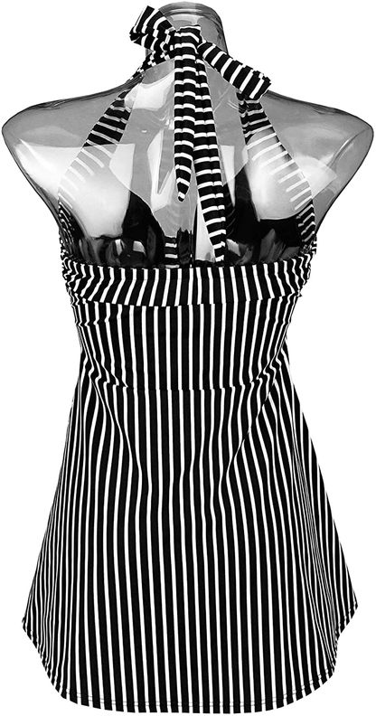 COCOSHIP Vintage Sailor Pin up Swimsuit Retro One Piece Skirtini Cover up Swimdress(Fba) Apparel & Accessories > Clothing > Swimwear Kylie Max   