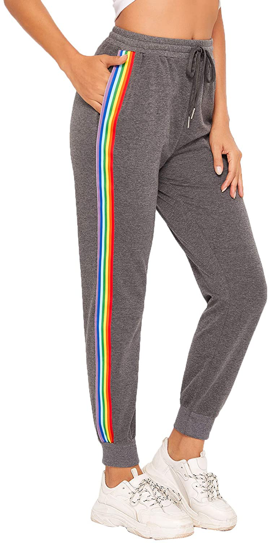 Sweatyrocks Women'S Drawstring Waist Striped Side Jogger Sweatpants with Pocket Apparel & Accessories > Clothing > Activewear Kylie Max   