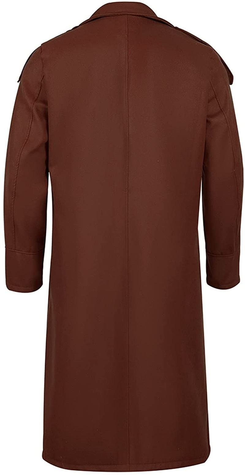 Merthy Mens Winter Warm French Woolen Trench Coats Long Sleeved Turn-Down Collar Double Breasted Business Long Pea Coat Apparel & Accessories > Clothing > Underwear & Socks > Shapewear Merthy   