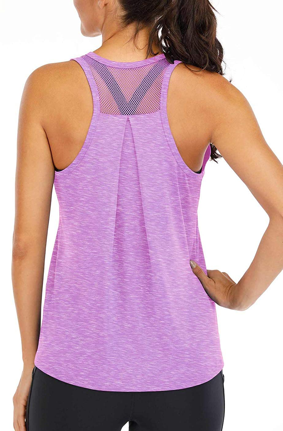 ICTIVE Workout Tops for Women Loose Fit Racerback Tank Tops for Women Mesh Backless Muscle Tank Running Tank Tops Apparel & Accessories > Clothing > Activewear Kylie Max   
