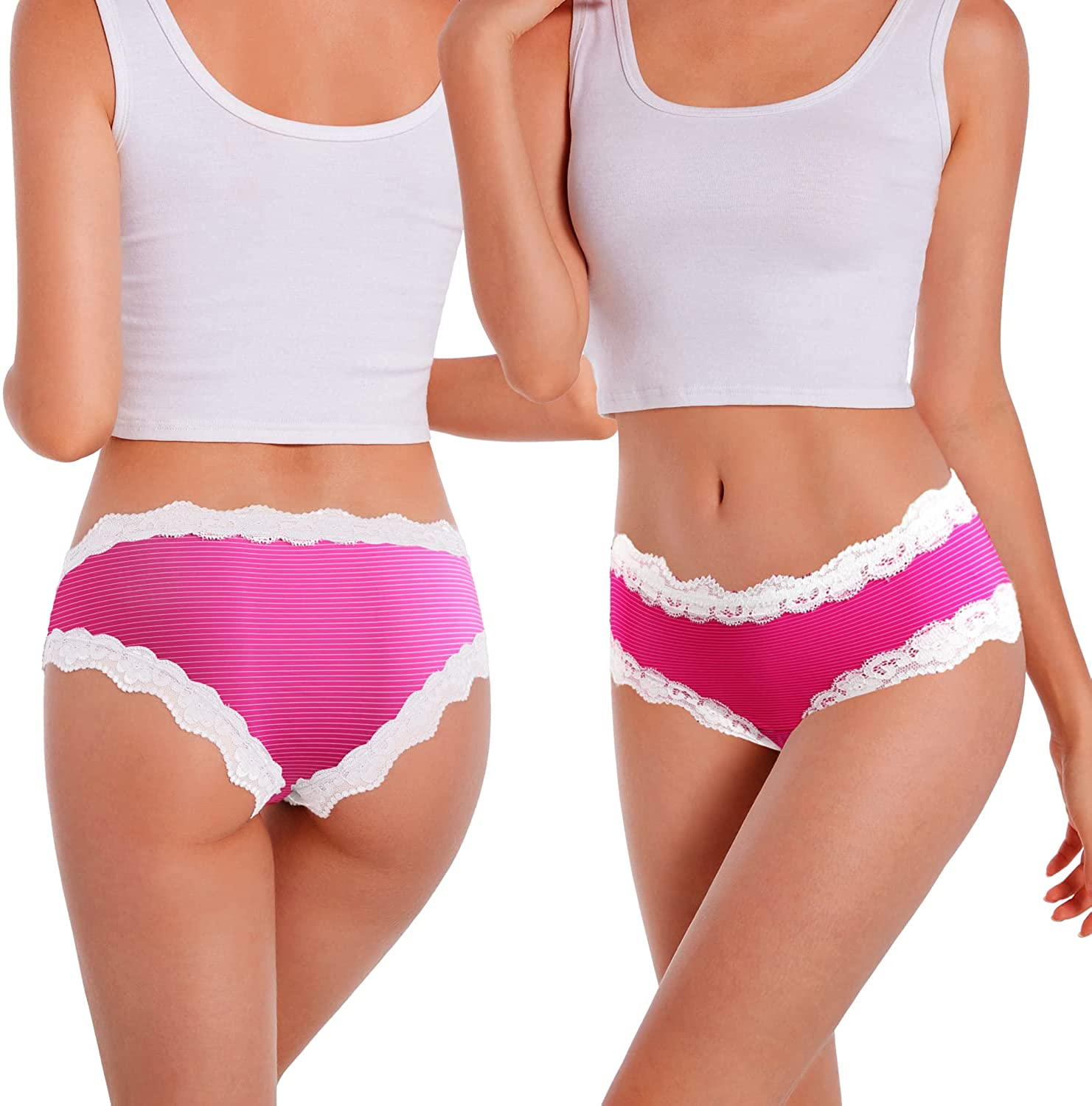 VEENXTHA Womens Underwear Hipster Panties 5 Pack Smooth Stretch Microfiber Briefs Apparel & Accessories > Clothing > Underwear & Socks > Underwear VEENXTHA   