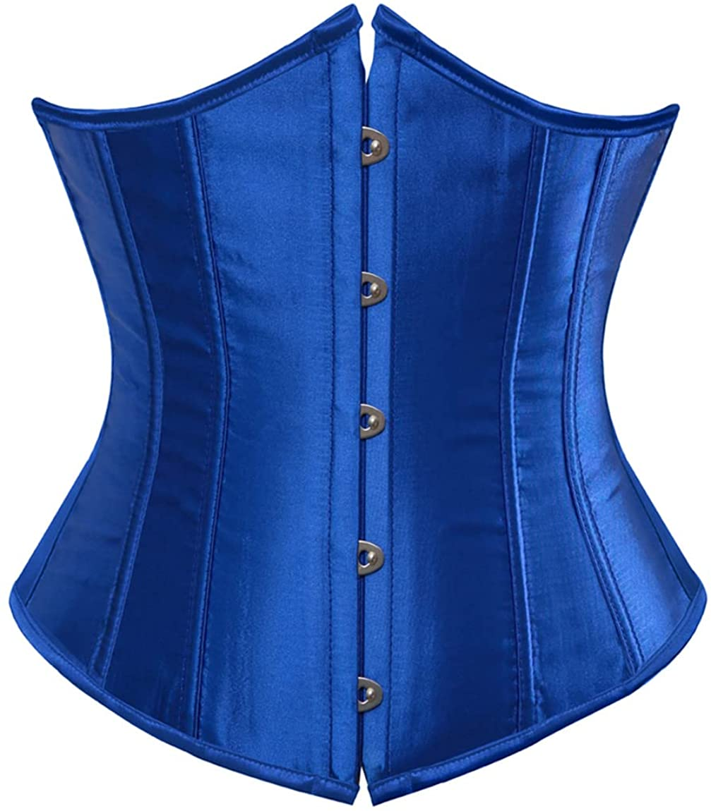 Frawirshau Women'S 9427 Lace up Boned Underbust Waist Trainer Corset Apparel & Accessories > Clothing > Underwear & Socks > Lingerie frawirshau Blue 4X-Large 
