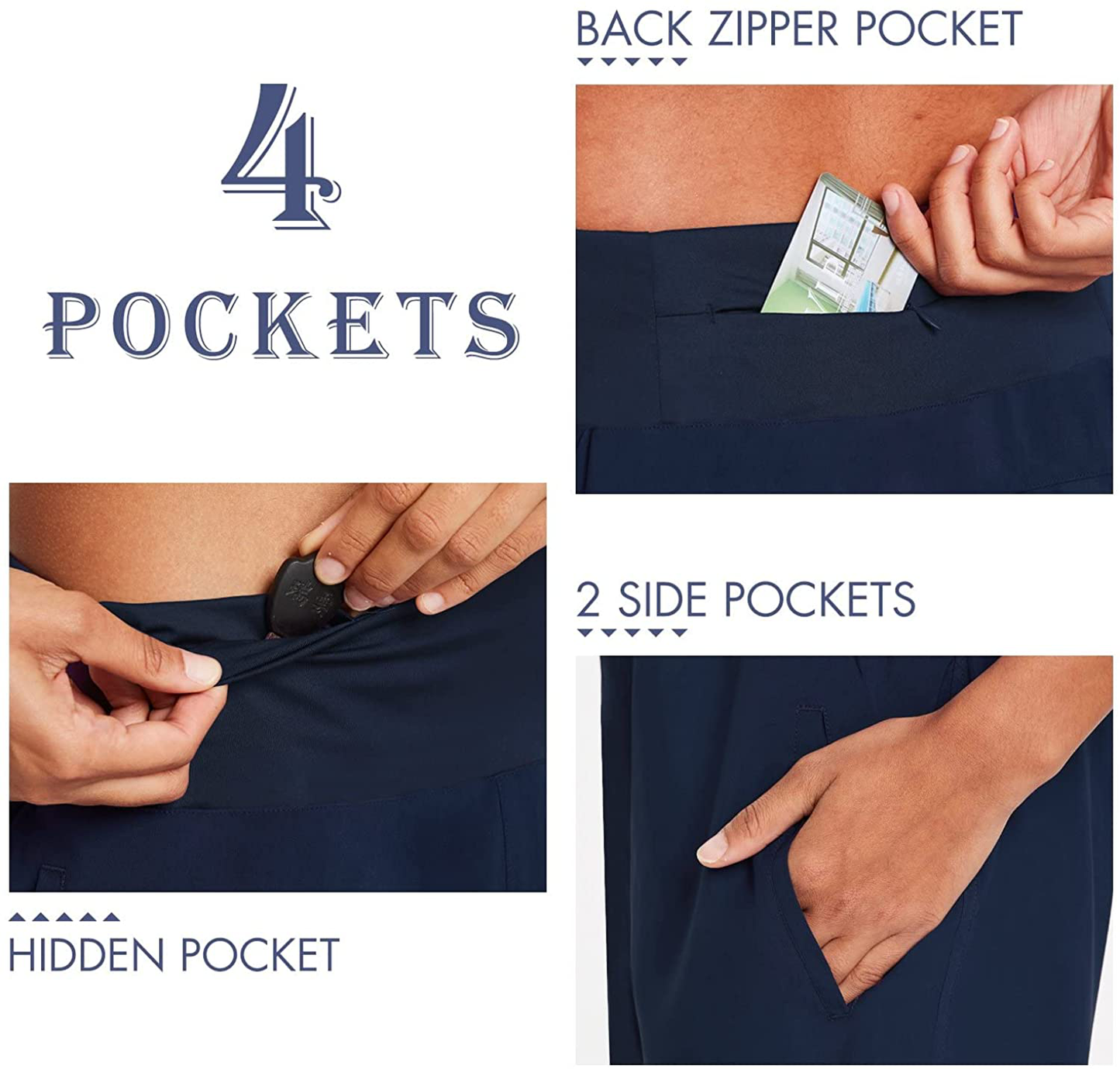 BALEAF Women'S 7 Inches Long Running Shorts with Liner Lounge Sport Gym Shorts Back Zipper Pocket Apparel & Accessories > Clothing > Shorts Kylie Max   