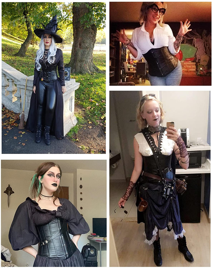 SHAPERX Womens Steampunk Gothic Steel Boned Underbust Waist Training Corsets Apparel & Accessories > Clothing > Underwear & Socks > Lingerie SHAPERX   