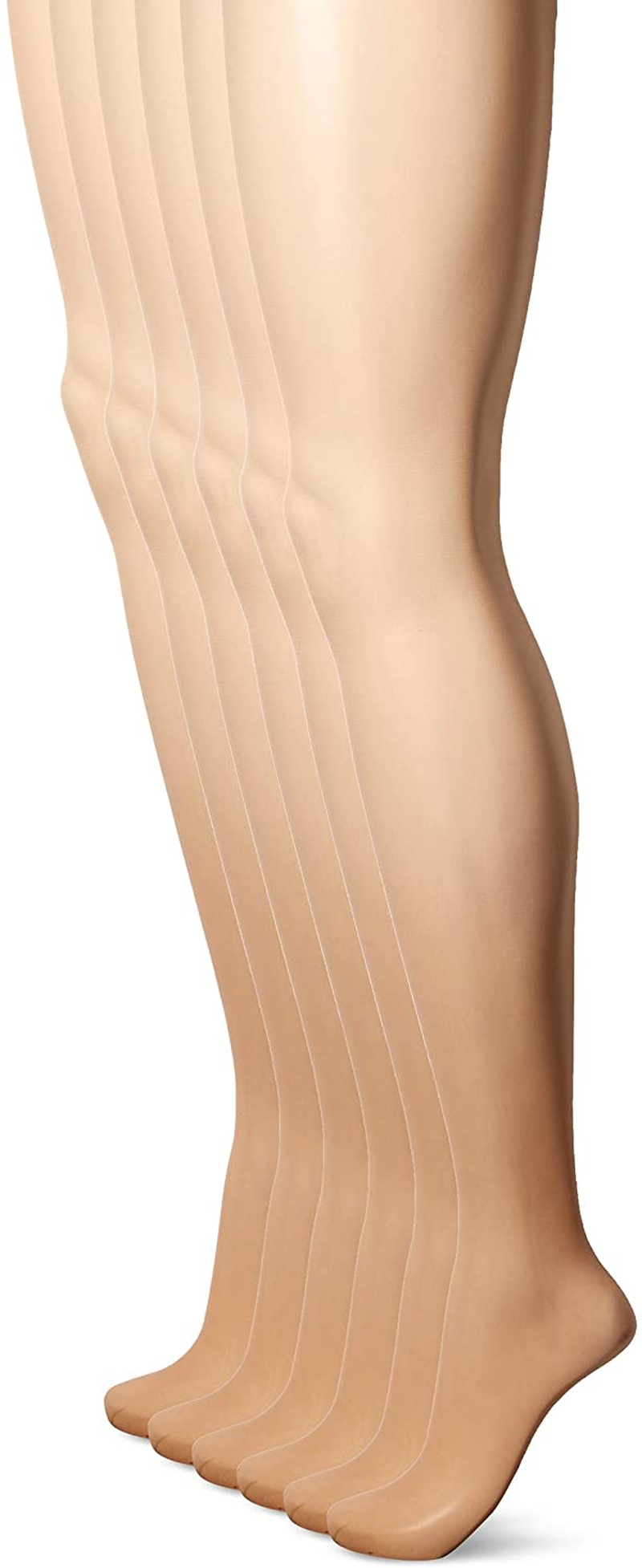 Hanes Women'S Control Top Sheer Toe Silk Reflections Panty Hose Apparel & Accessories > Clothing > Underwear & Socks > Shapewear Hanes Little Color 6-pack 6 E-F
