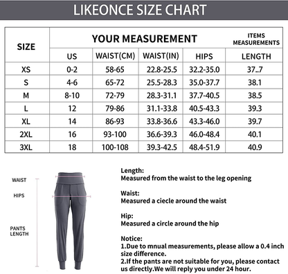 Likeonce Women'S Joggers Sweatpants High Waist Activewear Jogger Pants Casual Lounge Pants Workout Yoga Leggings with Pockets Apparel & Accessories > Clothing > Activewear Kylie Max   
