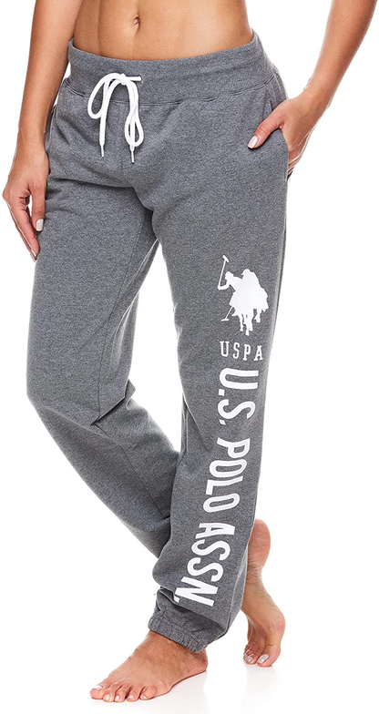 U.S. Polo Assn. Essentials Womens Sweatpants with Pockets - French Terry Jogger Sweats Apparel & Accessories > Clothing > Underwear & Socks > Underwear U.S. Polo Assn. Charcoal Heather Large 