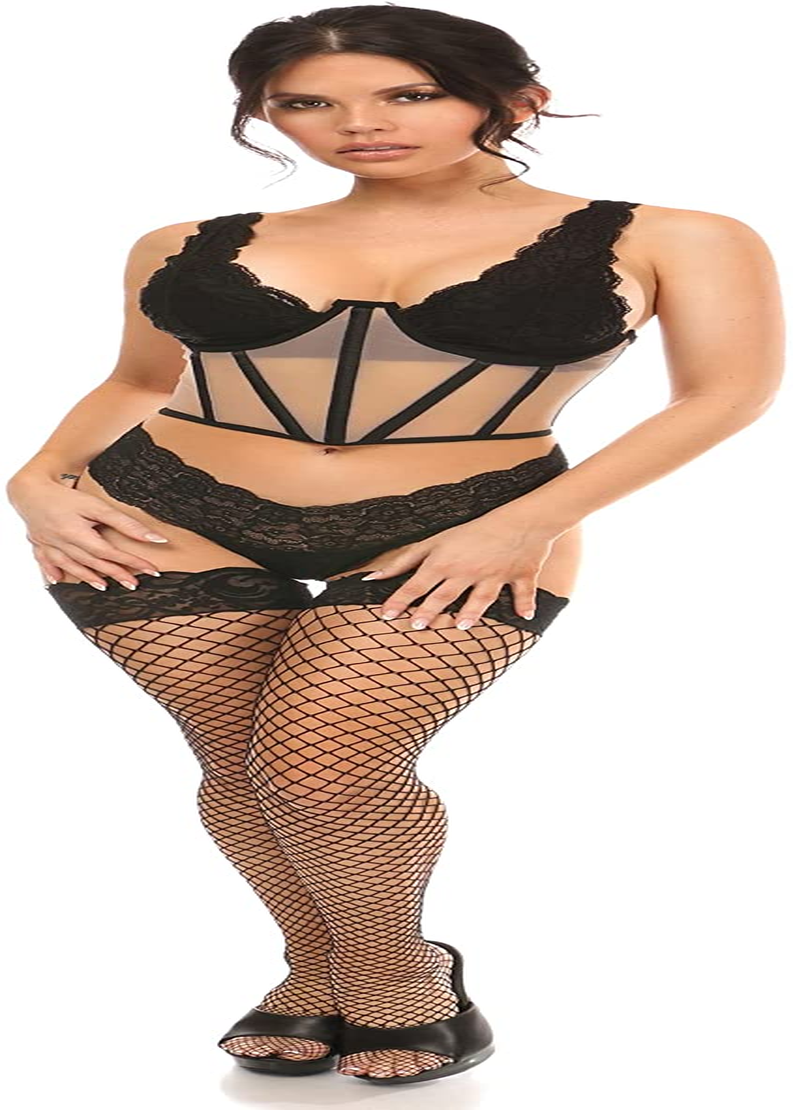 Daisy Corsets Womens Black Mesh Open Cup Waist Cincher Apparel & Accessories > Clothing > Underwear & Socks > Lingerie Daisy corsets   