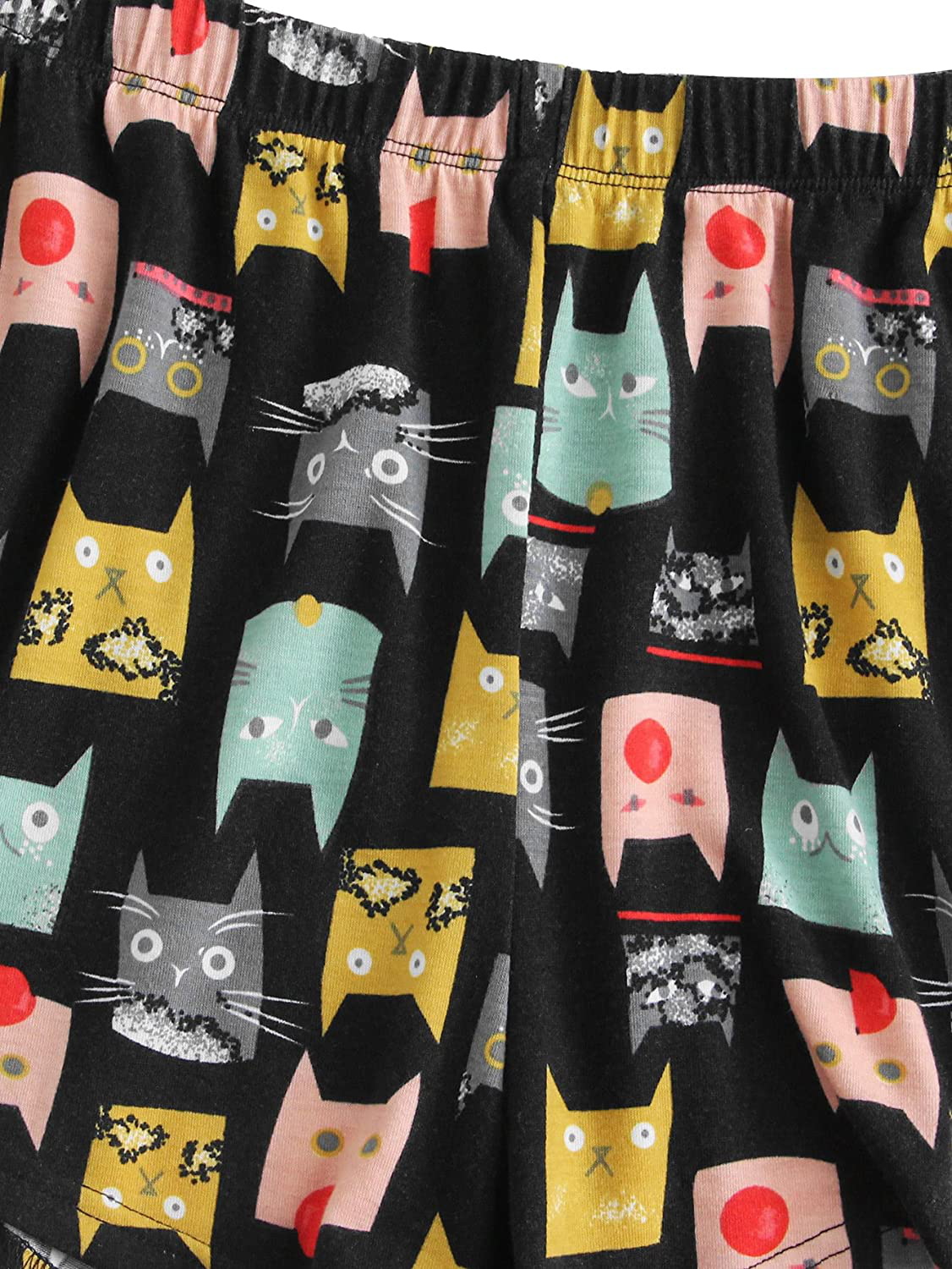 DIDK Women'S Cute Cartoon Print Tee and Shorts Pajama Set Apparel & Accessories > Clothing > Sleepwear & Loungewear > Pajamas Kylie Max   