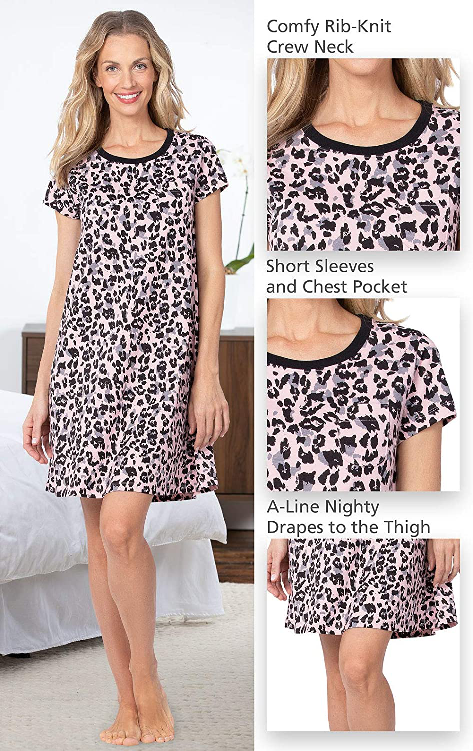 Pajamagram Short Sleeve Pullover Nightgown - Women Apparel & Accessories > Clothing > Dresses Kylie Max   