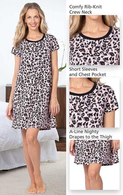 Pajamagram Short Sleeve Pullover Nightgown - Women Apparel & Accessories > Clothing > Dresses Kylie Max   
