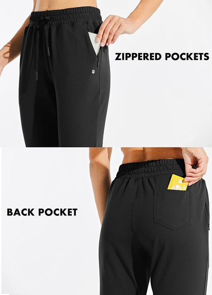 Willit Women'S Fleece Lined Joggers Warm Pants Running Thermal Sweatpants Winter Athletic Water Resistant with Pockets Apparel & Accessories > Clothing > Activewear Kylie Max   