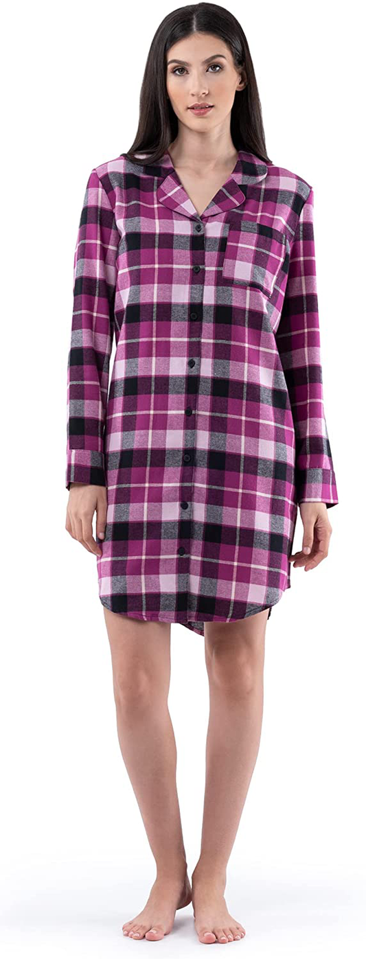 Fruit of the Loom Women'S Flannel Sleep Shirt Apparel & Accessories > Clothing > Sleepwear & Loungewear > Nightgowns Kylie Max   