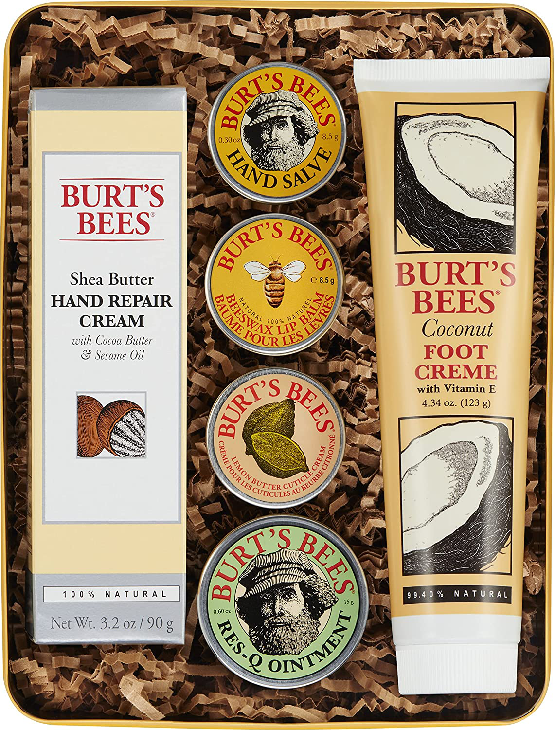 Burt's Bees Gift Set, 6 Classic Products – Cuticle Cream, Hand Salve, Lip Balm, Res-Q Ointment, Hand Repair Cream & Foot Cream, in Giftable Tin Arts & Entertainment > Party & Celebration > Gift Giving Burt's Bees, Inc. Classics Gift  