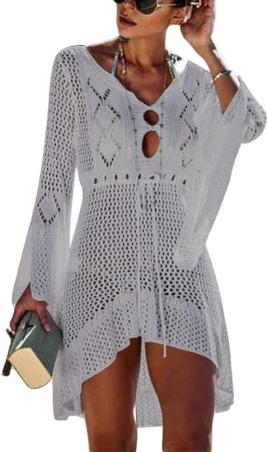 Wander Agio Beach Tops Sexy Perspective Cover Dresses Bikini Cover-Ups Net Coverups Apparel & Accessories > Clothing > Swimwear Kylie Max   