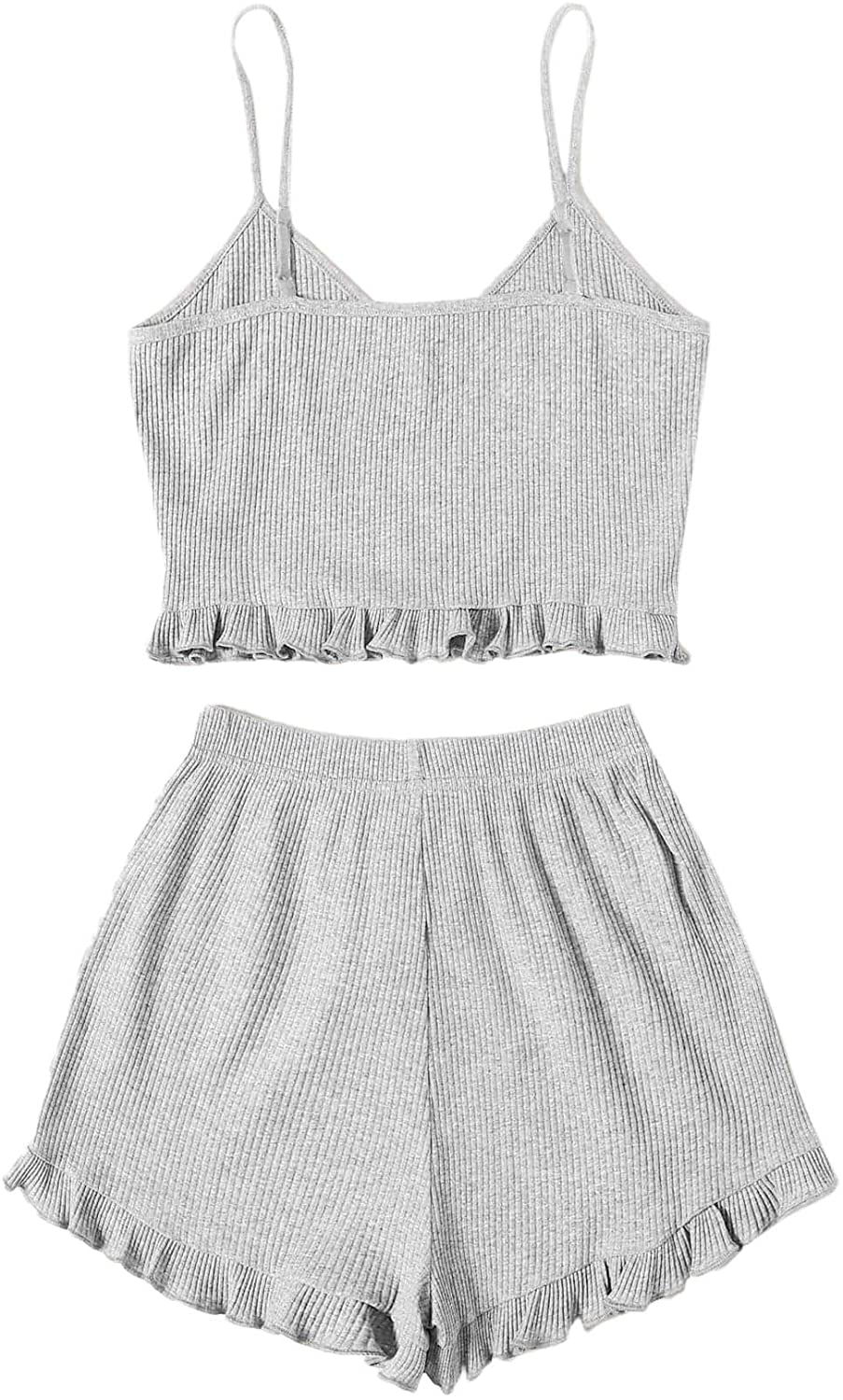 Sweatyrocks Women'S Suit Two Piece Outfits Sleeveless Crop Cami Top and Shorts Set Apparel & Accessories > Clothing > Sleepwear & Loungewear Kylie Max   