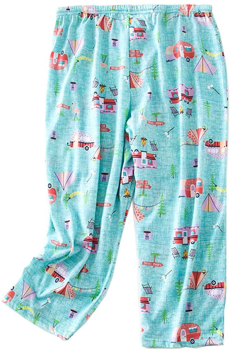 ENJOYNIGHT Women'S Capri Pajama Pants Lounge Causal Bottoms Print Sleep Pants Apparel & Accessories > Clothing > Sleepwear & Loungewear > Pajamas Kylie Max   