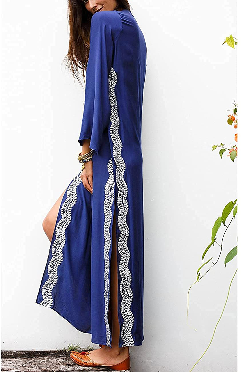 Bsubseach Women Beachwear Turkish Kaftans Long Swimsuit Cover up Caftan Beach Dress Apparel & Accessories > Clothing > Swimwear Kylie Max   