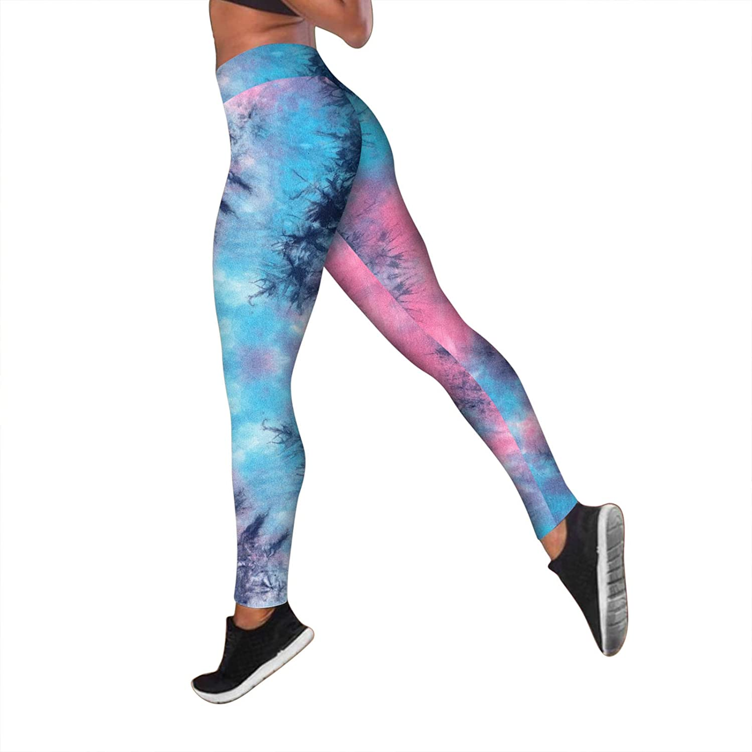 Burband Womens Seamless Tye Die Workout Leggings High Waisted Tummy Control Yoga Pants Gym for Running Cycling Soft Tights Apparel & Accessories > Clothing > Underwear & Socks > Shapewear Burband   