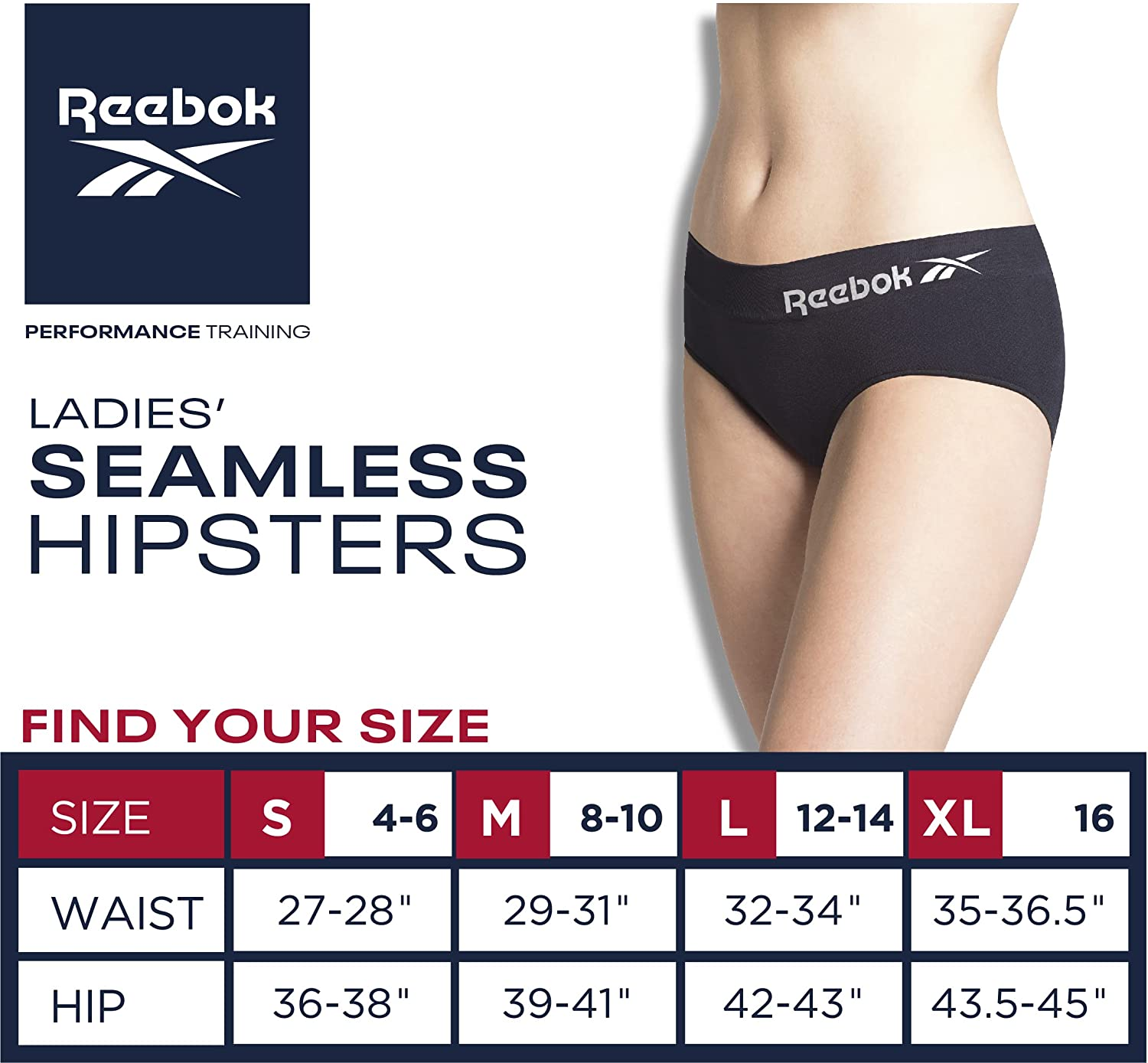 Reebok Women'S Underwear - Seamless Hipster Briefs (5 Pack) Apparel & Accessories > Clothing > Underwear & Socks > Underwear Reebok   
