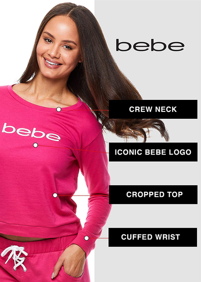 bebe Womens Cuffed Long Sleeve Shirt and Skinny Lounge Pajama Pants Sleep Set Apparel & Accessories > Clothing > Sleepwear & Loungewear > Pajamas bebe   