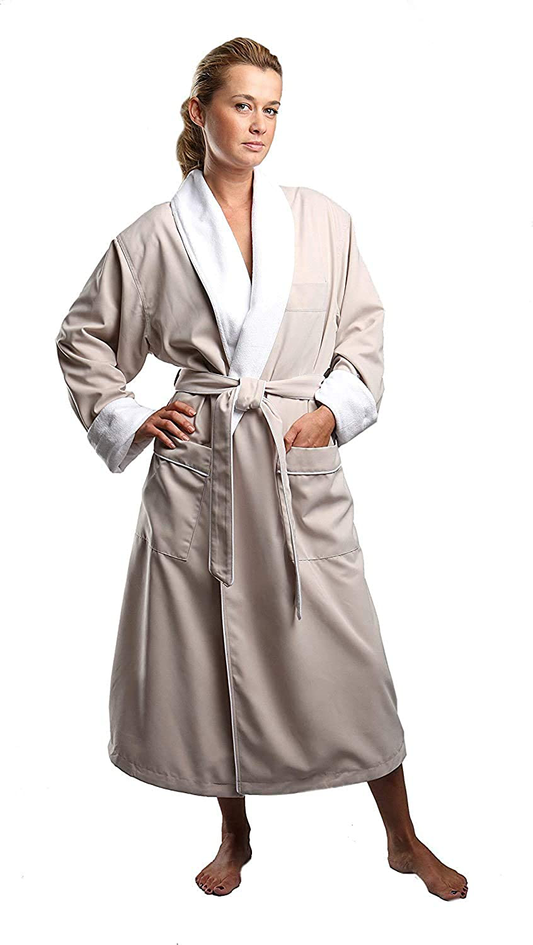 Terry Lined Microfiber Hotel Robe - Luxury Spa Bathrobe by Monarch/Cypress Apparel & Accessories > Clothing > Sleepwear & Loungewear > Robes Kylie Max   