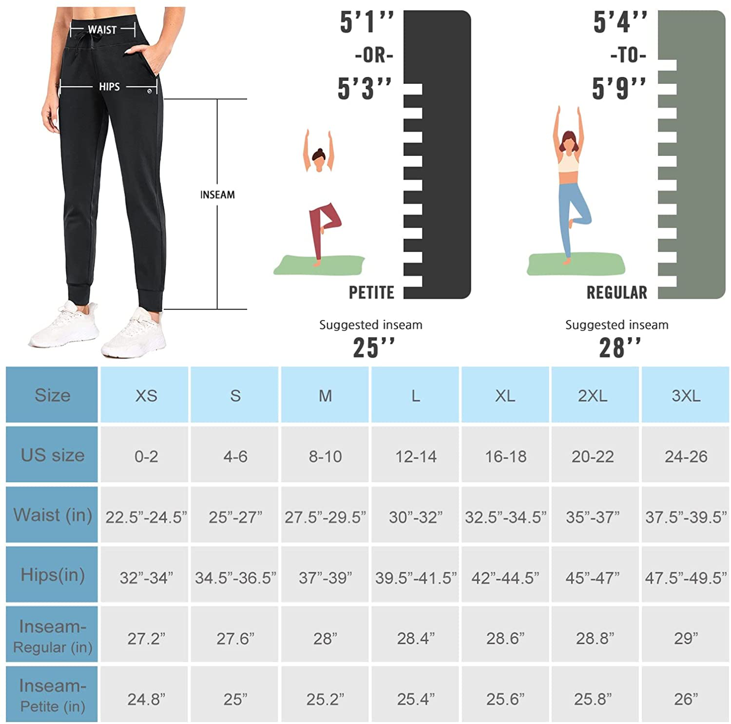BALEAF Women'S Fleece Lined Pants Water Resistant Sweatpants High Waisted Thermal Joggers Winter Running Hiking Pockets Apparel & Accessories > Clothing > Activewear Kylie Max   