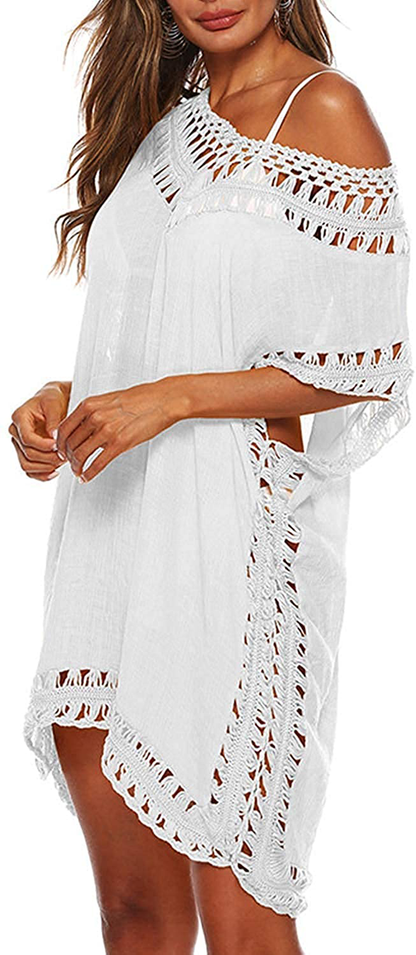 Cysincos Womens Swimsuit Cover up Hollow Out Swimwear Beach Bathing Suit Bikini Coverups Apparel & Accessories > Clothing > Swimwear Kylie Max   