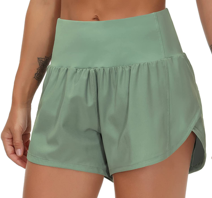 THE GYM PEOPLE Womens High Waisted Running Shorts Quick Dry Athletic Workout Shorts with Mesh Liner Zipper Pockets Apparel & Accessories > Clothing > Shorts Kylie Max   