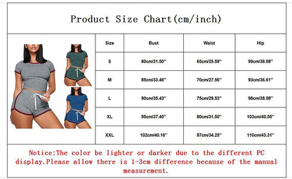 Burband Womens Casual Loungewear 2 Piece Shorts Sets Short Sleeve Sexy Crop Top and Jogger Shorts Summer Tracksuits Outfits Apparel & Accessories > Clothing > Underwear & Socks > Shapewear Burband   