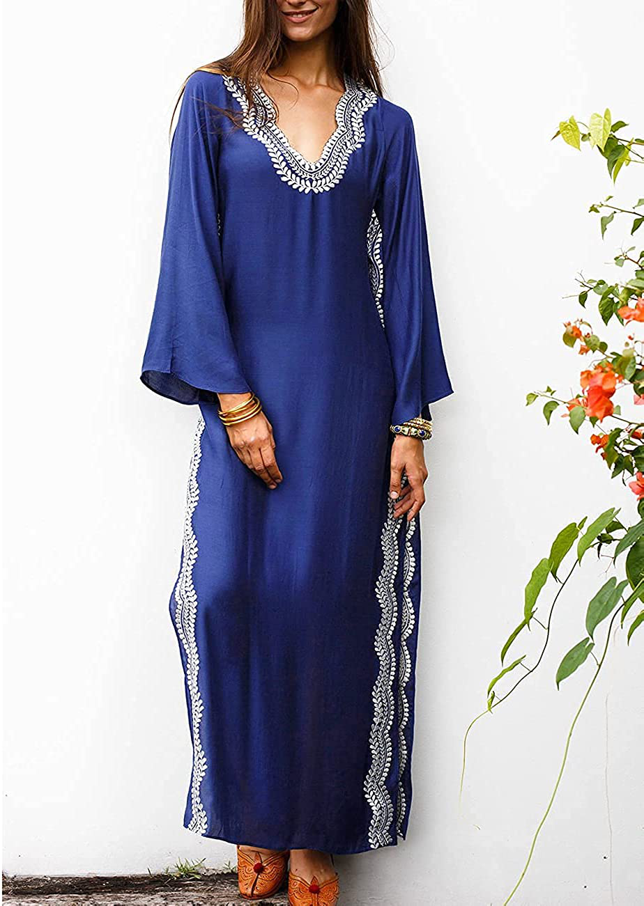 Bsubseach Women Beachwear Turkish Kaftans Long Swimsuit Cover up Caftan Beach Dress Apparel & Accessories > Clothing > Swimwear Kylie Max   