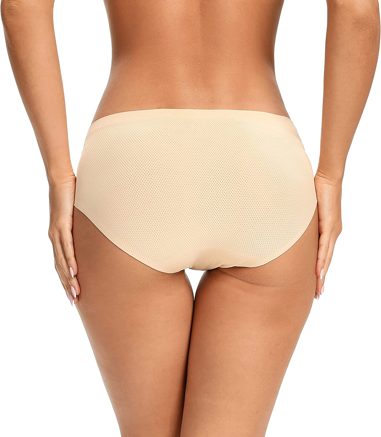 VOENXE Womens Seamless Hipster Panties Stretch Breathable No Show Bikini Underwear 5 Pack Apparel & Accessories > Clothing > Underwear & Socks > Underwear voenxe   