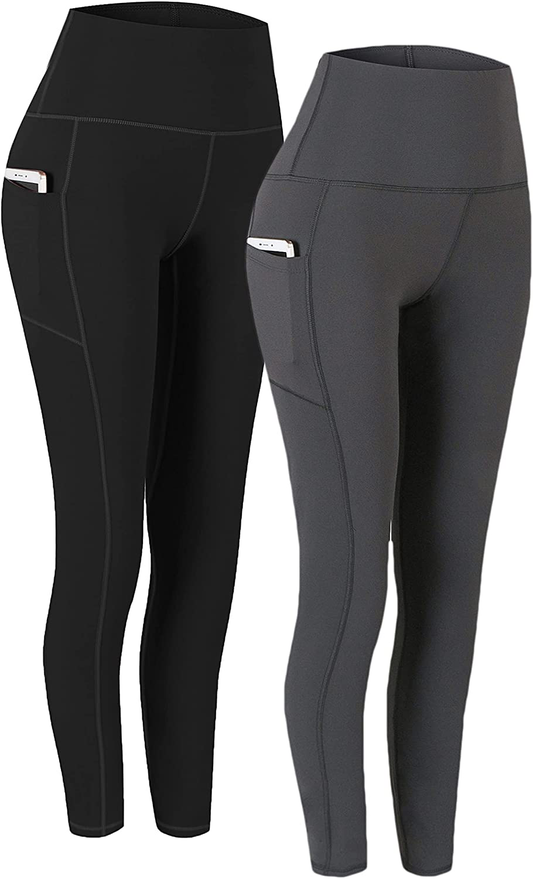 Fengbay 2 Pack High Waist Yoga Pants, Pocket Yoga Pants Tummy Control Workout Running 4 Way Stretch Yoga Leggings  KYLIE MAX   