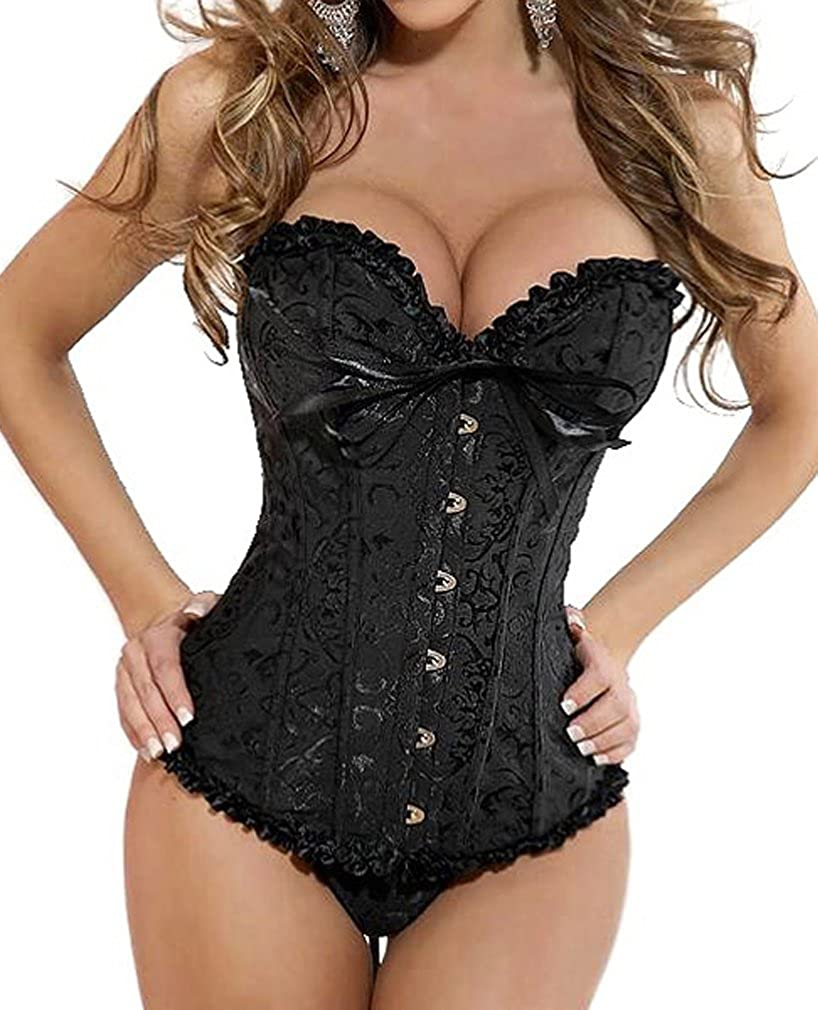 Chaos World Women Emboridery Blue Corset Top Sexy Lingerie Sets Apparel & Accessories > Clothing > Underwear & Socks > Lingerie Chaos World Black 3X-Large 