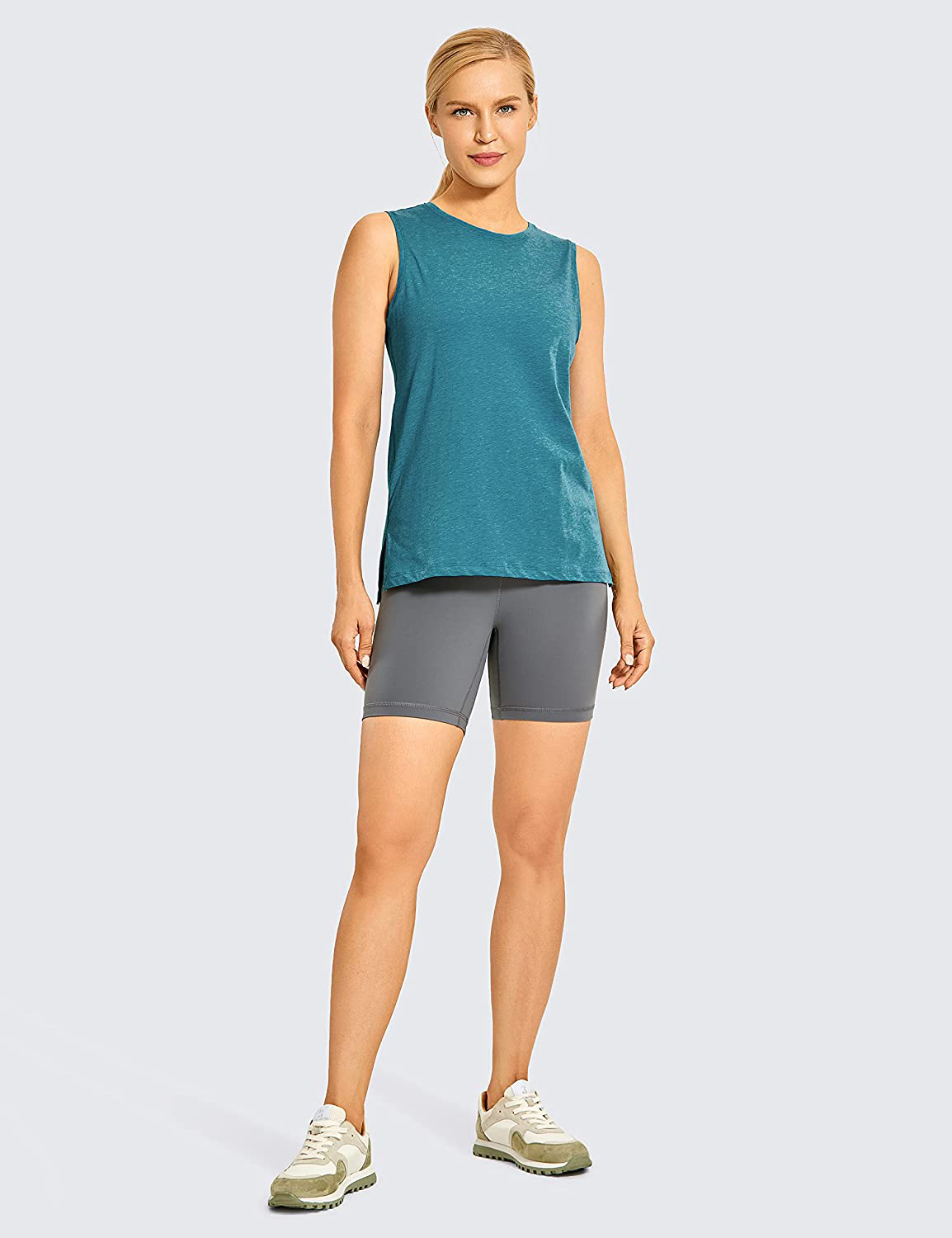 CRZ YOGA Women'S Pima Cotton Workout Tank Tops Loose Fit Yoga Sleeveless Shirts Muscle Tank Apparel & Accessories > Clothing > Activewear Kylie Max   