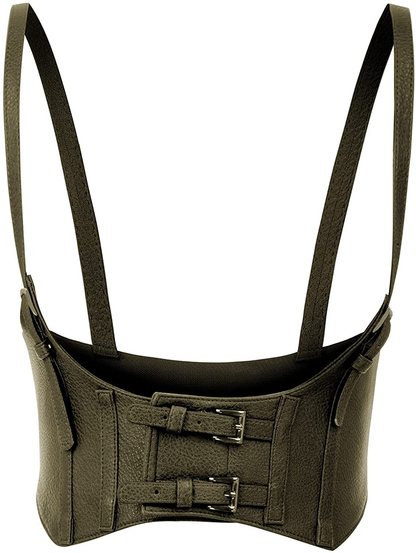 KANCY KOLE Women Fashion Faux Leather Waist Belt Steampunk Underbust Corset Apparel & Accessories > Clothing > Underwear & Socks > Lingerie KANCY KOLE   