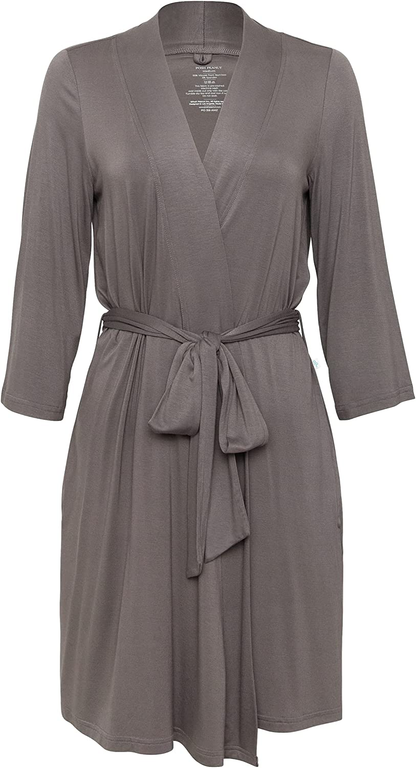 Posh Peanut Mommy Robe for Maternity, Labor Delivery Soft Nursing Lounge Wear, Viscose from Bamboo Apparel & Accessories > Clothing > Sleepwear & Loungewear > Robes Posh Peanut Dark Gray Large 