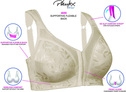 Playtex Women'S 18 Hour Front-Close Wirefree Bra W/ Flex Back US4695 Apparel & Accessories > Clothing > Underwear & Socks > Bras Kylie Max   