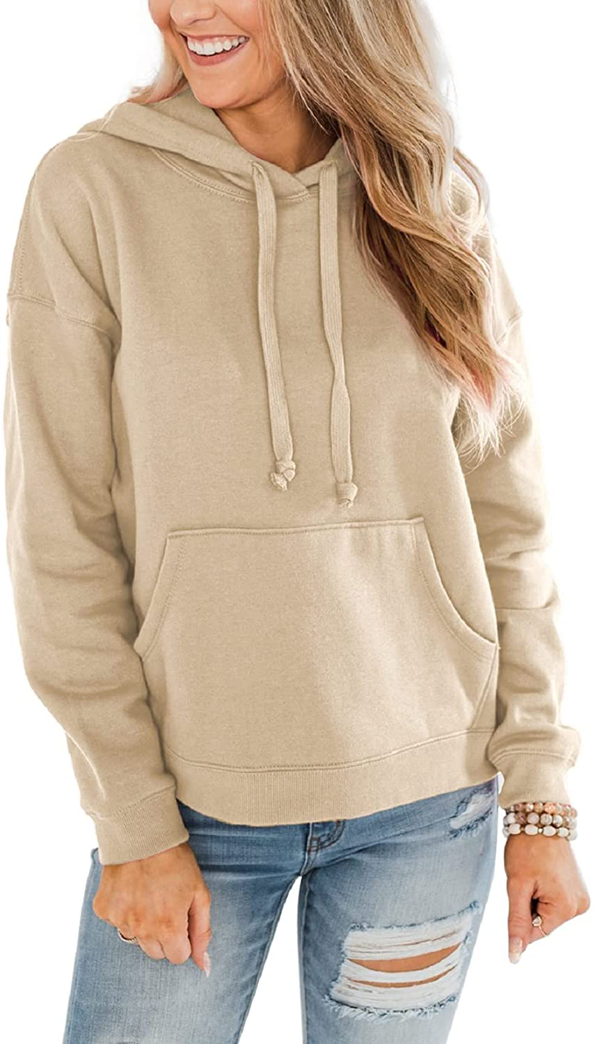 ORANDESIGNE Women’S Casual Hoodies Long Sleeve Pullover Tops Loose Lightweight Sweatshirt with Pocket Apparel & Accessories > Clothing > Activewear Kylie Max   